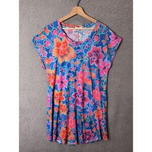 Johnny Was The Bridgette Dress XL Floral All‎ Over Print Pima Cotton Blend NEW